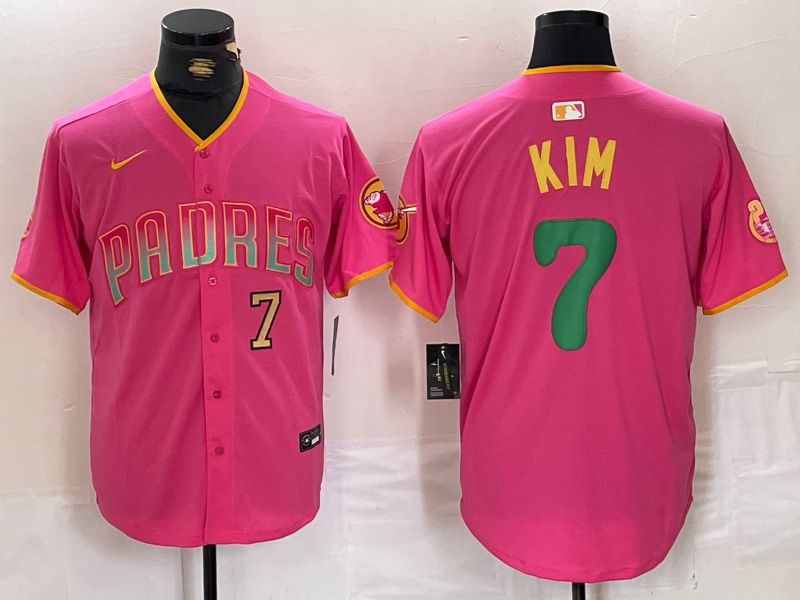 Men San Diego Padres #7 Kim Pink Jointly 2024 Nike MLB Jersey style 12
